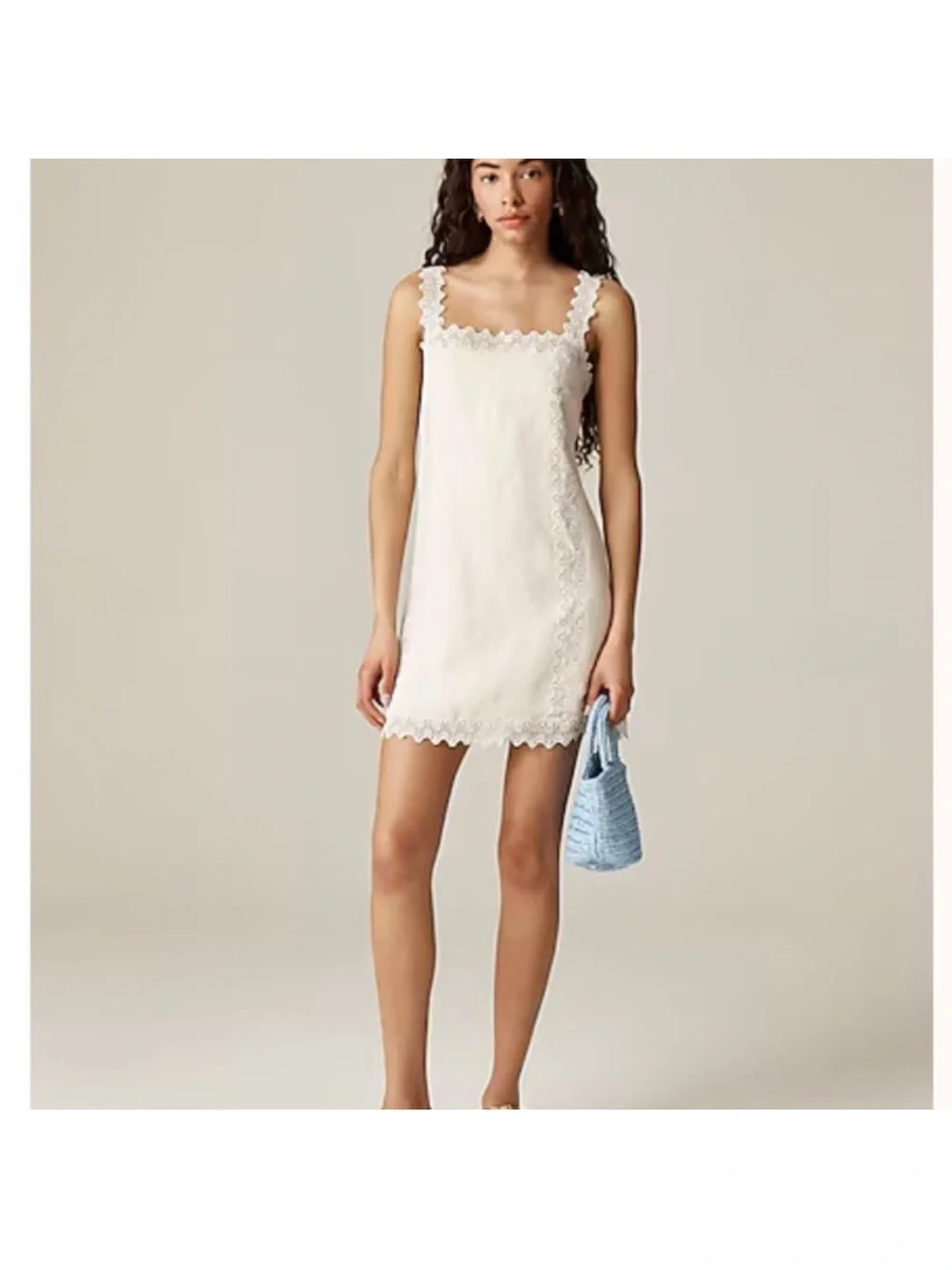 ISO J.Crew Linen Lace-Trim Dress